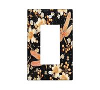 Asia Libellule Plaque décorative pour interrupteur à bascule simple, plaque frontale électrique japonaise pour chambre à coucher, salle de bain, plaque d'interrupteur artistique de taille standard