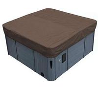 Asiacreate Housse de jacuzzi carrée imperméable pour extérieur, 210x210x30 cm, marron