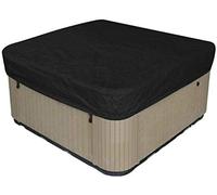 Asiacreate Housse de jacuzzi carrée imperméable pour extérieur, 215x215x30 cm, noir