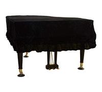 AsiaCreate Housse de Piano à Queue Pleuche de qualité supérieure, Housse de Piano décorative Anti-poussière Anti-Rayures, 175 cm / 68,8 Pouces, Noir