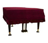 AsiaCreate Housse de Piano à Queue Pleuche de qualité supérieure, Housse de Piano décorative Anti-poussière Anti-Rayures, 165 cm / 64,9 Pouces, Rouge