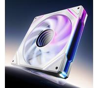 AsiaHorse AMICIMega-A14 Ventilateur RVB pour PC, 140 mm, 89,77 CFM/1800 tr/min, 3,24 MMH2O 5V3PIN ARGB et 12 V4PIN PWM, durée de vie : 50 000 heures, blanc