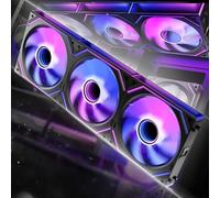 AsiaHorse DAWN Pro ARGB Daisy Chain [Infinity Mirror] [HDB] Ventilateur de PC, 120 mm, 71 CFM/1 850 RPM/2,6 mmH2O 4 broches PWN & 5 V 3 broches ARGB, pour Asus Aura, ASRock, GIGABYTE, MSI (lot de 3)