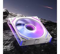 AsiaHorse DAWN Pro ARGB Daisy Chain [Infinity Mirror] [HDB] Ventilateur de PC, 120 mm, 71 CFM/1850 RPM/2,6 mmH2O 4 broches PWN & 5 V 3 broches ARGB, pour Asus Aura, ASRock, GIGABYTE, MSI, blanc