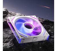 AsiaHorse DAWN Pro ARGB Daisy Chain [Infinity Mirror] [HDB] Ventilateur de PC, inversé, 120 mm, 71 CFM/1850 RPM/2,6 mmH2O 4 broches PWN & 5 V 3 broches ARGB, pour Asus Aura, ASRock, GIGABYTE, blanc