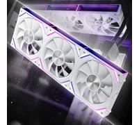 AsiaHorse DAWN RGB - Lot de 3 ventilateurs pour PC (120 mm, 3 unités, ARGB Daisy Chain [Infinity Mirror] [HDB] 71 CFM/1850 RPM/2.6MMH2O 4 broches PWM et 5 V 3 broches ARGB pour Asus Aura ASRock