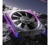 AsiaHorse DAWN RGB Ventilateur PC 120 mm avec chaîne en marguerite, miroir infini [HDB] 71 CFM/1850 RPM/2.6MMH2O 4 broches PWM et 5 V 3 broches ARGB pour Asus Aura ASRock GIGABYTE MSI
