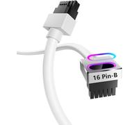 AsiaHorse Hydrus 12VHPWR Câble modulaire [Type B - LOQUET en Haut], Câble d'alimentation Direct PSU vers GPU (Non Extension), 12+4 Pin RTX 4090/4080/5080/5070 (Pas pour série 5090), 50CM - Blanc