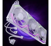 AsiaHorse Nyota Pro Reverse Blade Lot de 3 ventilateurs pour PC 120 mm avec aspiration (Intake) pour sol/côté, ARGB PWM 2000 tr/min, silencieux, blanc