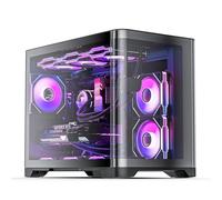 AsiaHorse Pegasus Micro ATX Boîtier PC double chambre vue 270° en verre trempé Grand espace MATX Gaming PC Boîtier PC de jeu Radiateur 360 mm Compatible RTX 40 Haute circulation d'air Boîtier