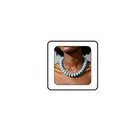 Asiamist Collier de grosses perles colorées pour femme - Collier ras du cou en résine - Style bohème minimaliste - Pour l'été, la plage, Large Size, Métal, Pas de pierre précieuse