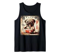 Asian Graphics, Ramen Pug Dog Anime Vintage Japanese Poster Débardeur