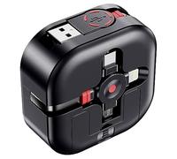 ASICEN 1.2M Câble de Charge Rétractable, 3 en 1 Câble USB Multi, Câble Chargeur Universel Charge Rapide avec iP/Micro USB/Type C pour iPhone/Tablets/Samsung Galaxy/LG/Pixel/Huawei/HTC/OnePlus/PS