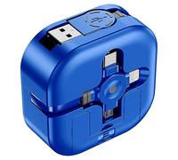 ASICEN Câble de charge multiple 4,5 A, 1 m, câble de charge multi-rapide 3 en 1 avec ports Lightning/Type C/Micro USB pour Samsung Galaxy, iPhone, LG, Huawei, Sony, PS (Bleu-1)