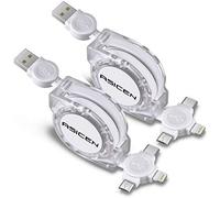 ASICEN Câble de charge rapide rétractable 3A, 1m 3 en 1 Multi USB câble de charge avec téléphone/type C/connecteur micro USB pour Téléphone/tablettes/Samsung Galaxy S22 21 20 10 9 8/Huawei/LG et plus
