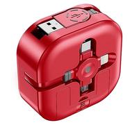 ASICEN Câble Multi USB Rétractable, [1.2M] 3 en 1 Câble Multi Chargeur, Câble Multi Embout Rapide avec IP/Micro USB/Type C pour iPhone 16/15/14/13/12/Samsung/OnePlus/Kindle/LG/Tablet