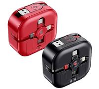 ASICEN Câble Multi USB Rétractable [4.5A 1.2m] 3 en 1 Câble de Chargeur Rapide, Câble Chargeur Universel avec Lightning/Type C/Micro USB pour iPhone/Galaxy/Huawei/PS/Tablettes/Pixel/LG-2Paquet