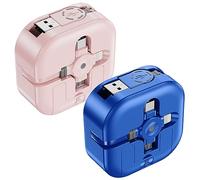 ASICEN Multi USB Rétractable, 3 en 1 Câble de Charge [1.2M] Câble de Chargeur Rapide Universel avec IP/Micro USB/Type C pour iPhone,Samsung,Huawei,Kindle,LG,Tablet-2Paquet