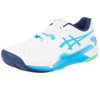 ASICS Homme Gel-Resolution 9 Clay Sneaker, Blanc/Aqua NUMÉRIQUE, 39.5 EU