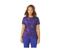 ASICS 2012C853-400 All Over Print SS Top T-Shirt Femme Eggplant/Blue Violet Taille XS