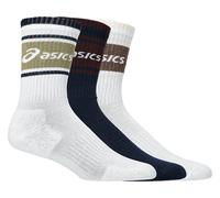 ASICS 3 Pack Logo Crew Sock Midnight / Dark Red Planet / Lemongrass unisex size I