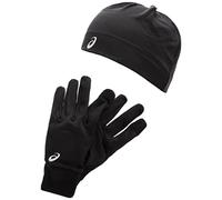 Asics 3013A035 Set avec Bonnet et Gants de Course pour Adulte Unisexe Noir Taille L
