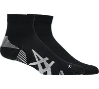 ASICS Aeg 2 Pack Cushioned Run Quarter Sock Performance Black / Brilliant White unisex size S