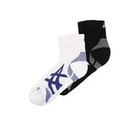 ASICS Chaussettes de running Cushioned Run Quarter – 2 paires, Unisexe 35-38, Noir/Blanc