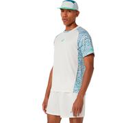 ASICS Court T-shirt Hommes - crème, bleu gris