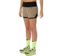 Asics Fujitrail 2in1 Short Femme Beige - Shorts 2 en 1 de running femmes S