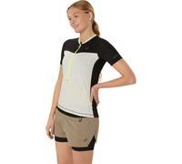 Maillot manches courtes asics fujitrail gris noir femme