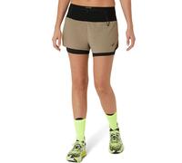 Asics Fujitrail 2in1 Short Femme Beige - Shorts 2 en 1 de running femmes L