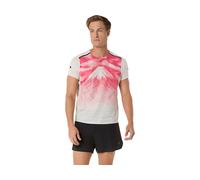 ASICS Fujitrail Elite Graphic Ss Top Cream hommes size 2XL