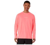 Asics - Fujitrail Logo Long Sleeve Sun Coral - S - Tee-shirt de trail