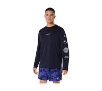 Asics - Fujitrail Logo L/S Top - T-shirt de running - S - midnight / cobalt burst / cool grey