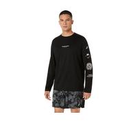 ASICS Fujitrail Logo Ls Top Performance Black / Carrier Grey / Cool Grey hommes size XS