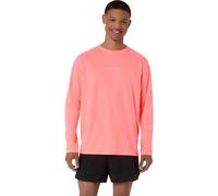 Asics - Fujitrail Logo Long Sleeve Sun Coral - S - Tee-shirt de trail