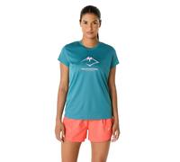 T-shirt ASICS Fujitrail Logo manches courtes bleu femme - XS