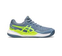 Asics Gel-Resolution 9 GS Clay Tennis Shoe, Steel Blue/Hazard Green, 37.5 EU
