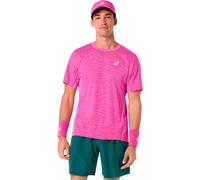 Asics Match Jacquard Short Sleeve T-shirt Rose M Homme