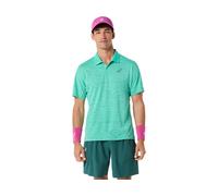 ASICS Match Jacquard Polo Ss Top Aurora Green hommes size M