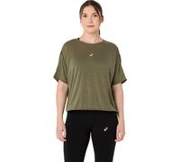 T-shirt Asics Nagino Run Top manches courtes vert pour femme, Taille M
