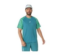 ASICS Padel Court All Over Print Ss Top Misty Pine / Vital Green hommes size 2XL