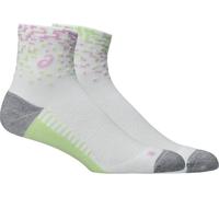 ASICS Performance Run Quarter Sock White / Hazy Lilac / Glow Green unisex size L