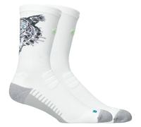 Asics - Performance Run Sock Crew - Chaussettes de running - EU 43-46 - brilliant white / illuminate yellow / f teal