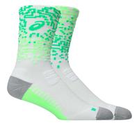ASICS Performance Run Sock Crew - Mixte - Blanc / Gris / Vert - taille 39-42- modèle 2026