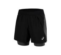 ASICS Road 2in1 5in Short de running Hommes-noir, gris foncé, Taille XS