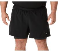 ASICS Road 2in1 5in Short de running Hommes-noir, gris foncé, Taille S