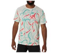 Asics - Road All Over Print S/S Top - T-shirt de running - XL - birch