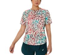 ASICS ROAD ALL OVER PRINT SS TOP Tee-shirt XS Multicolore